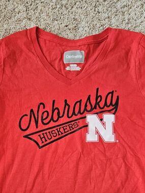 Captivating Women’s Nebraska Huskers Red V-Neck Tee